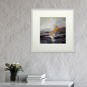 Purple and orange abstract acrylic painting