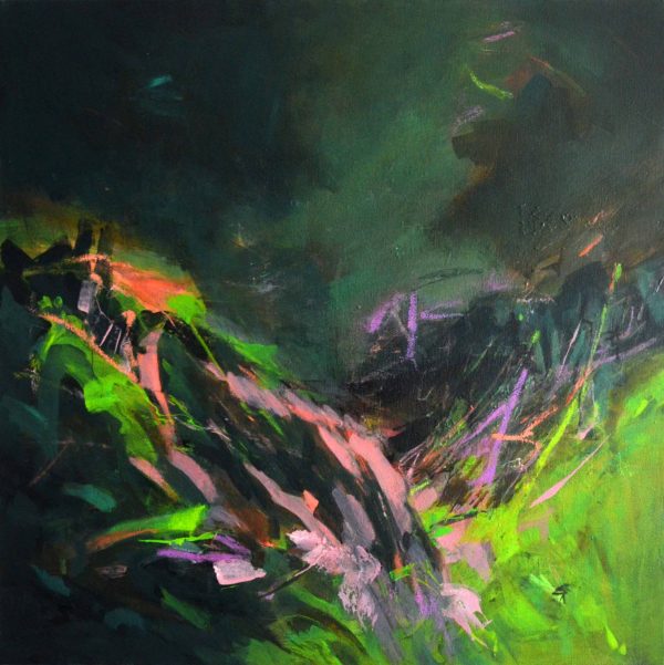 Deep green abstract painting