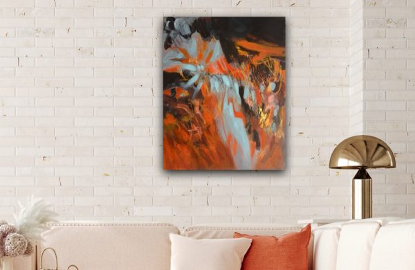 Orange and rich brown abstract painting