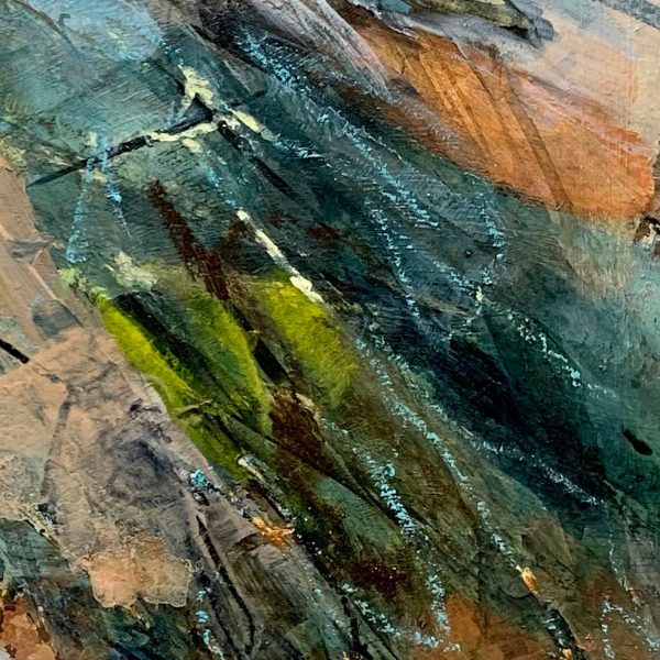 Close up of abstract painting