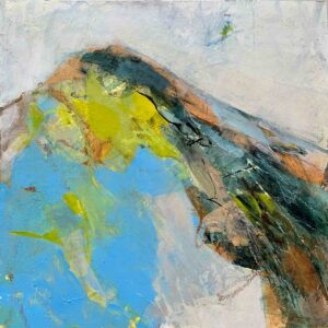 Blue and yellow abstract landscape painting Jeanne-Marie Persaud
