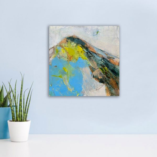Abstract painting of a coastal view