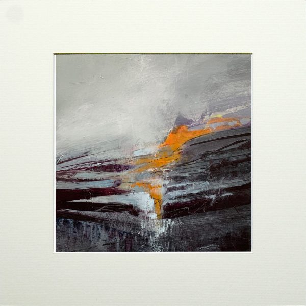 Orange and purple abstract landscape painting