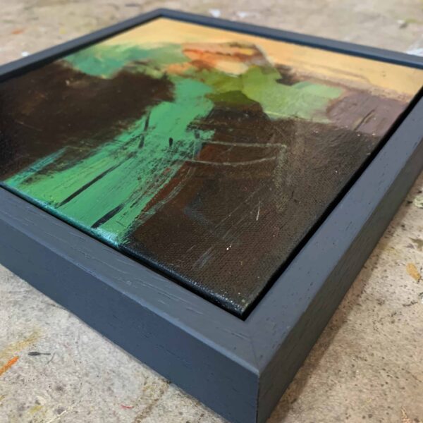 Framed green abstract landscape painting Jeanne-Marie Persaud