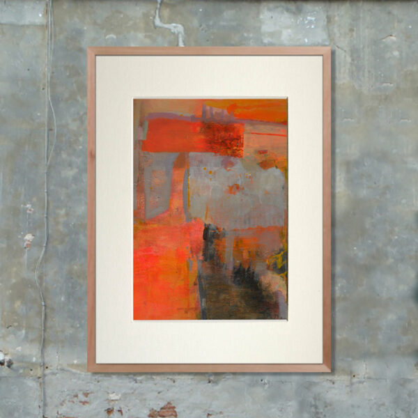 An orange abstract painting Jeanne-Marie Persaud