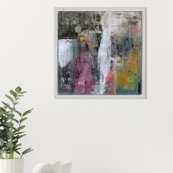 Pink and yellow abstract painting Jeanne-Marie Persaud Abstract Painter