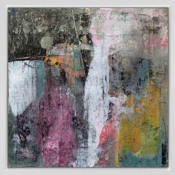 Pink and yellow abstract painting Jeanne-Marie Persaud Contemporary Artist