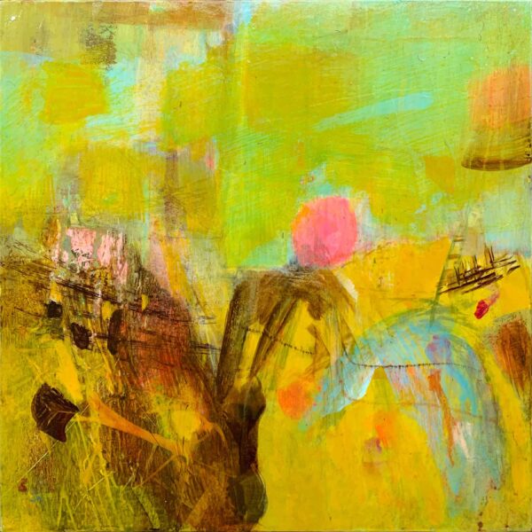 Yellow abstract painting Jeanne-Marie Persaud